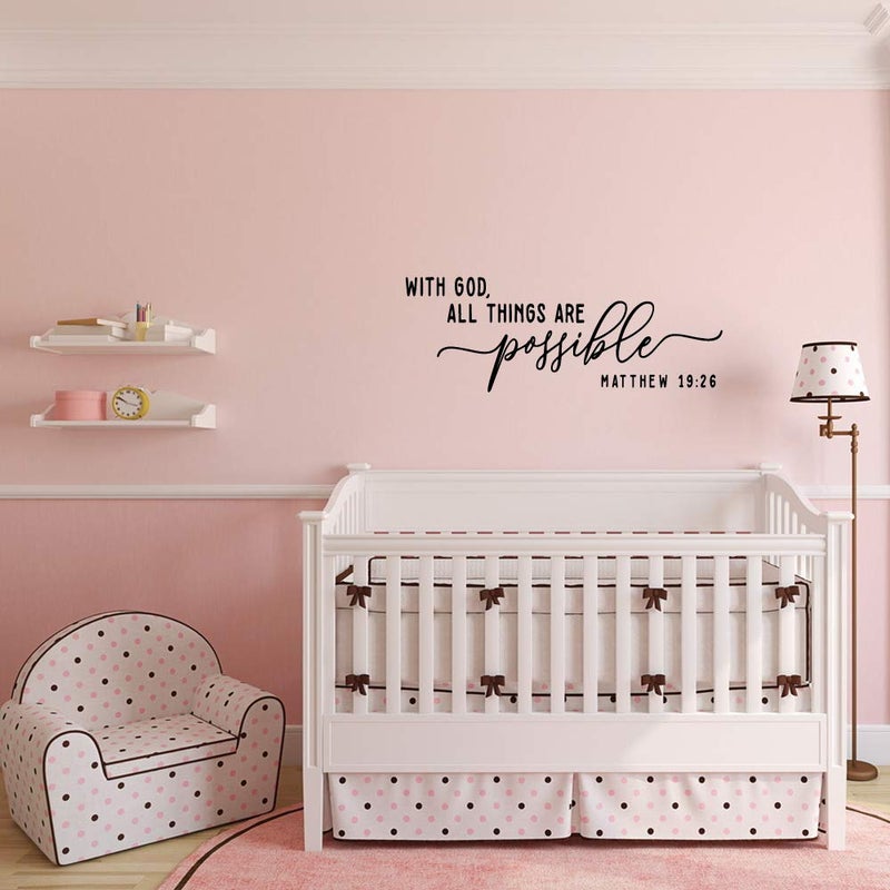MOVANKRO with God All Things are Possible Matthew 19:26 - Carved Vinyl Separated Letters Bible Verse Quotes Wall Decal Words Scripture Christian DIY Home DÃ©cor - Image 4